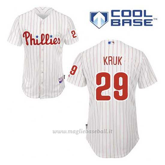 Maglia Baseball Uomo Philadelphia Phillies John Kruk 29 Bianco 1ªCool Base